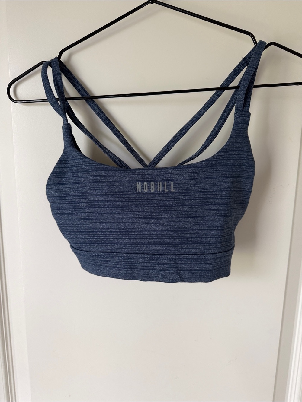 NOBULL Heathered Navy Strappy Crossback Sports Bra